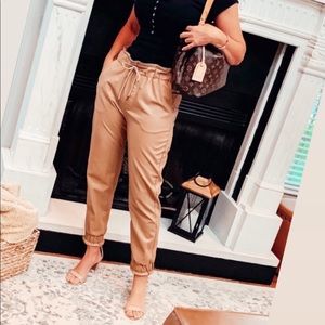 Faux leather joggers - worn once size 4